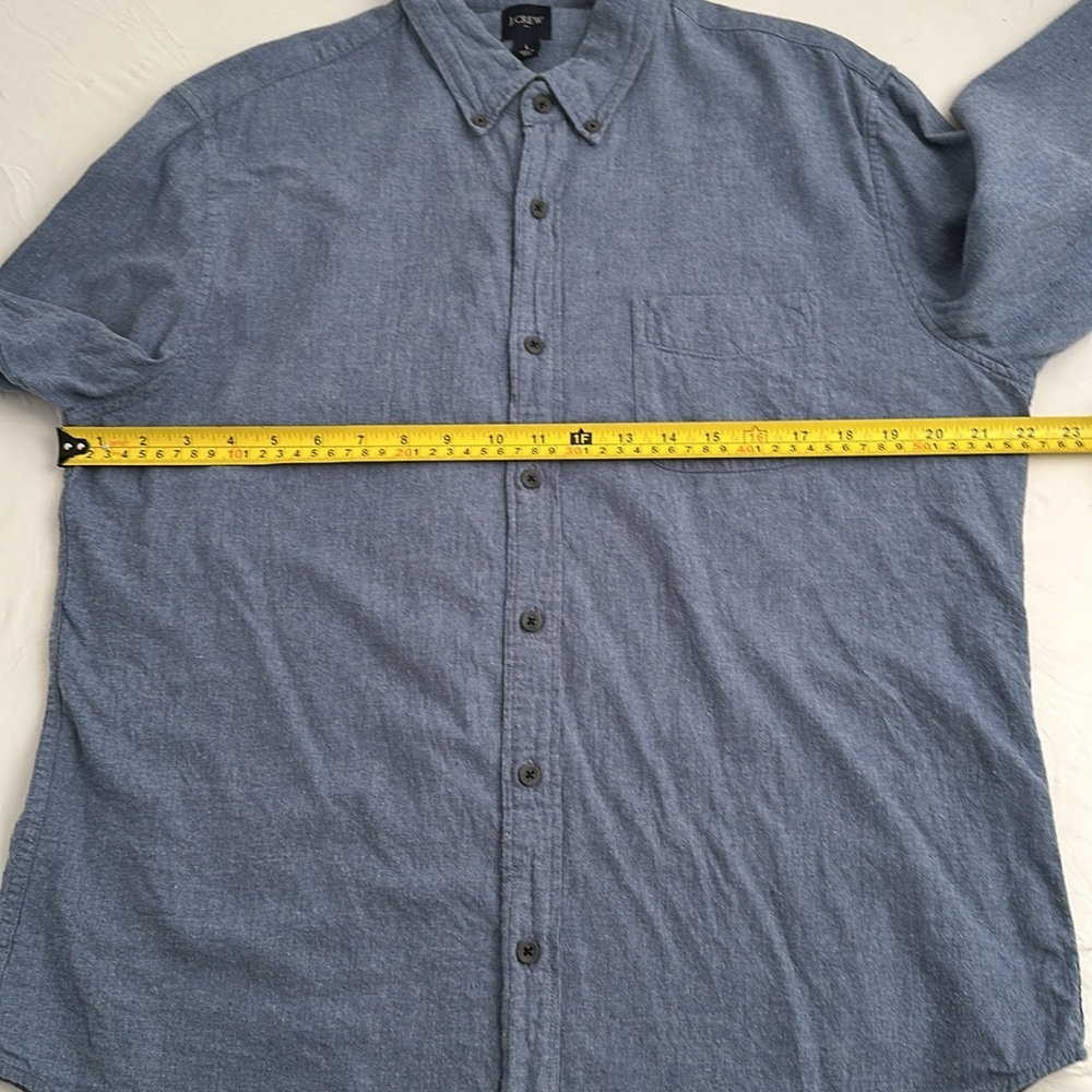 J Crew solid blue brushed twill button down shirt - image 5